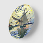 モネ – シルボートアットルプティジュネビリエ ラウンド壁時計 (傾斜)