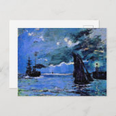 モネ-シースケープ、ナイトエフェクト、有名な作品 シーズンポストカード (正面/裏面)