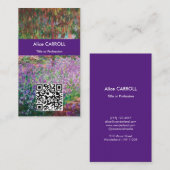 モネ - ジバニーでの画家の庭 - QRコード 名刺 (正面/裏面)