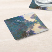 モネ,ジヴェルニー近郊のセーヌ川の支流 スクエアペーパーコースター (アングル)