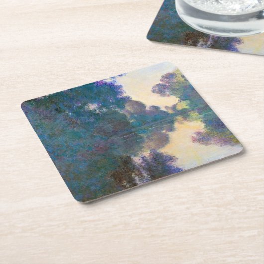 モネ，ジヴェルニー近郊のセーヌ川の支流 スクエアペーパーコースター (アングル)