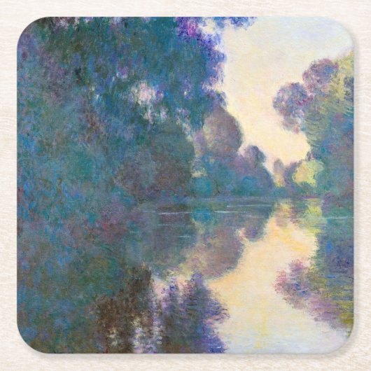 モネ,ジヴェルニー近郊のセーヌ川の支流 スクエアペーパーコースター (正面)