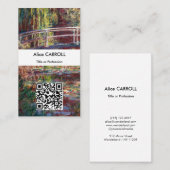 モネ – スイレン池，ピンク調和- QRコード 名刺 (正面/裏面)