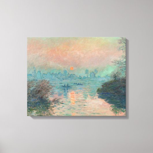 モネ「セーヌの夕日」ファインアート印象派  キャンバスプリント (正面)