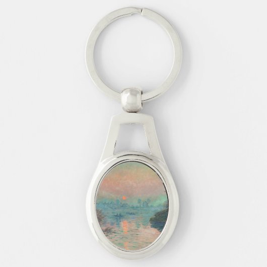 モネ「セーヌの夕日」ファインアート印象派 キーホルダー (正面)
