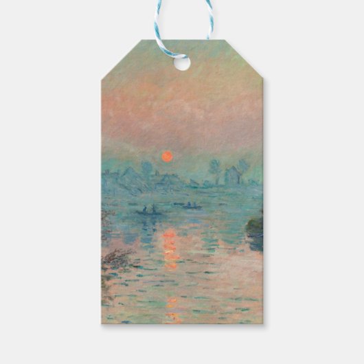 モネ「セーヌの夕日」ファインアート印象派 ギフトタグ (正面)