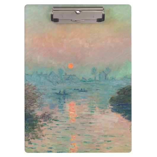 モネ「セーヌの夕日」ファインアート印象派 クリップボード (正面)