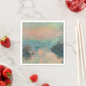 モネ「セーヌの夕日」ファインアート印象派 スタンダードカクテルナプキン (インサイチュ)