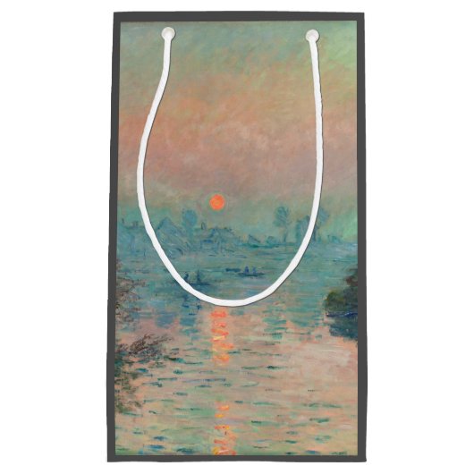 モネ「セーヌの夕日」ファインアート印象派 スモールペーパーバッグ (正面)