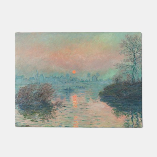 モネ「セーヌの夕日」ファインアート印象派  ドアマット (正面)