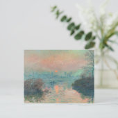 モネ「セーヌの夕日」ファインアート印象派 ポストカード (スタンド正面)