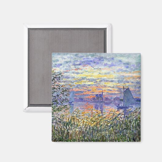モネ – セーヌ川の素晴らし日絵画入 マグネット (正面/裏面)