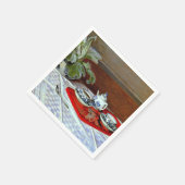 モネ：ティーセット。 スタンダードカクテルナプキン (角)