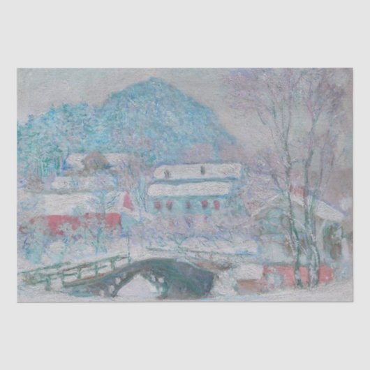 モネ – ノルウェー、サンドヴィケン村の雪 薄葉紙 (正面)