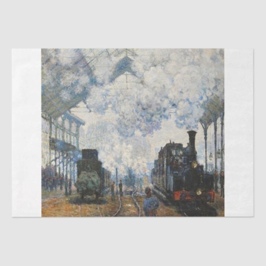 モネ – ノルマンディ列車のデコページの到着 薄葉紙 (正面)