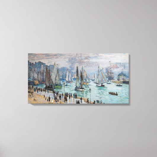 モネ - ハブルの漁船が出港する港、ル・アーブル キャンバスプリント (正面)