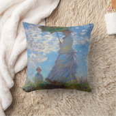 モネ・パラソルを持つ女性 クッション (ブランケット)