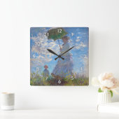 モネ·パラソルを持つ女性 スクエア壁時計 (ホーム)
