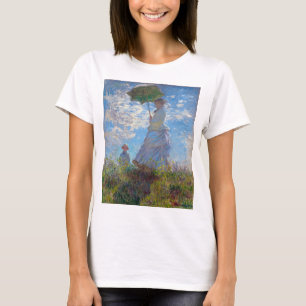 モネ・パラソルを持つ女性 Tシャツ