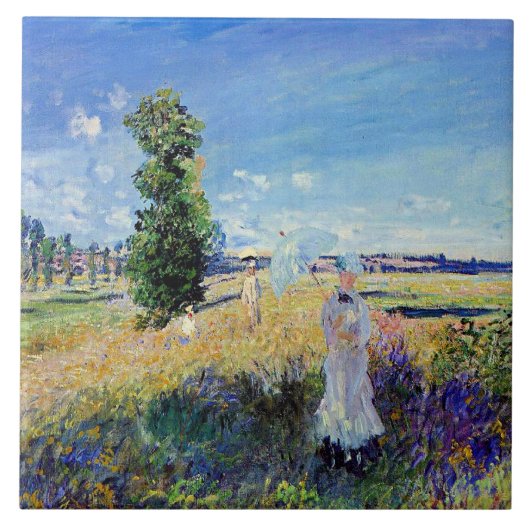 モネ - プロムナード、有名な絵画、 タイル (正面)