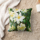 モネ – ホワイトクレマティス、有名なフローラ絵画ズ クッション (ブランケット)