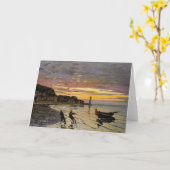 モネ – ボートを引っ張り上げる素晴らし、芸術、 カード (黄色い花)