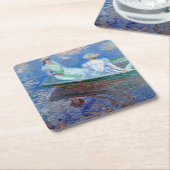 モネ・ボート スクエアペーパーコースター (アングル)
