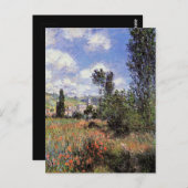 モネ – ポピー畑の車線。 ポストカード (正面/裏面)