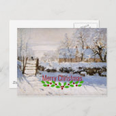 モネ – マグパイ – メリークリスマス ポストカード (正面/裏面)