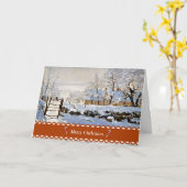 モネ-マグピー、クリスマス挨拶 カード (黄色い花)