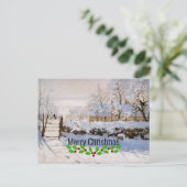 モネ – マグピー、メリークリスマス。 ポストカード (スタンド正面)