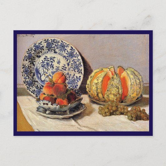 モネ – メロンを使った静物詩 シーズンポストカード (正面)