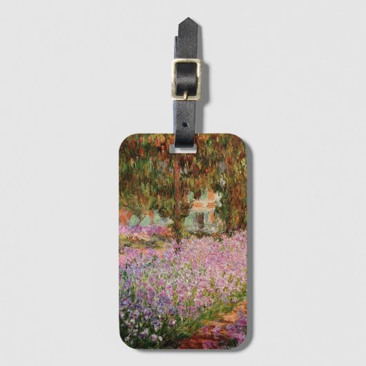 モネ – モネの庭のアイリス ラゲッジタグ (正面縦)