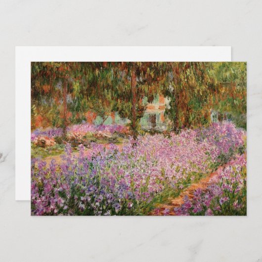 モネ – モネの庭のグリーティングカードのアイリス シーズンカード (正面/裏面)