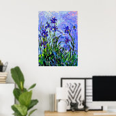 モネ – ライラックとアイリス ポスター (ホームオフィス)
