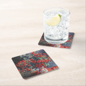 モネ・レッド・キク スクエアペーパーコースター (インサイチュ)