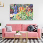 モネ – 丸い花壇 キャンバスプリント (インサイチュ (リビング))