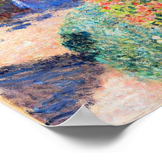 モネ – 丸い花壇 ポスター (角)