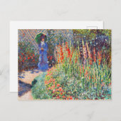 モネ – 丸い花壇,有名絵画な ポストカード (正面/裏面)