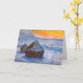 モネ-夕暮れ時のグラインタック、雪の効果 カード (黄色い花)