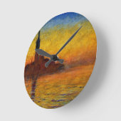 モネ 夕焼け ヴェネツィア カラフル 印象派 芸術 ラウンド壁時計 (傾斜)
