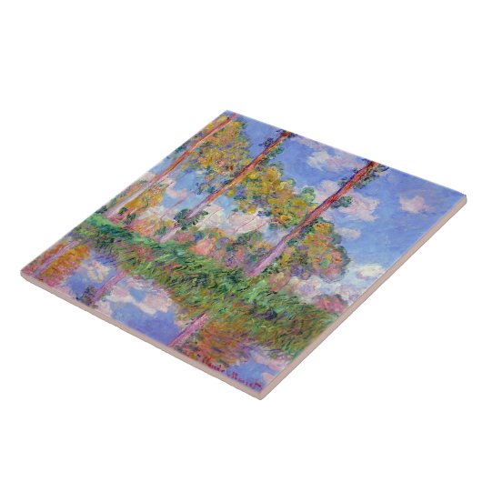 モネ，太陽のポプラ タイル (側面)