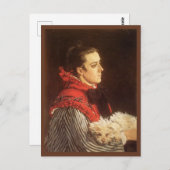 モネ – 小さな犬とカミーユ ポストカード (正面/裏面)