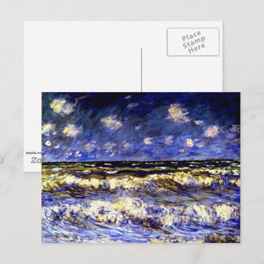 モネ – 嵐の海 ポストカード (正面/裏面)
