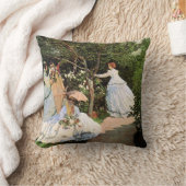 モネ – 庭の女性 クッション (ブランケット)
