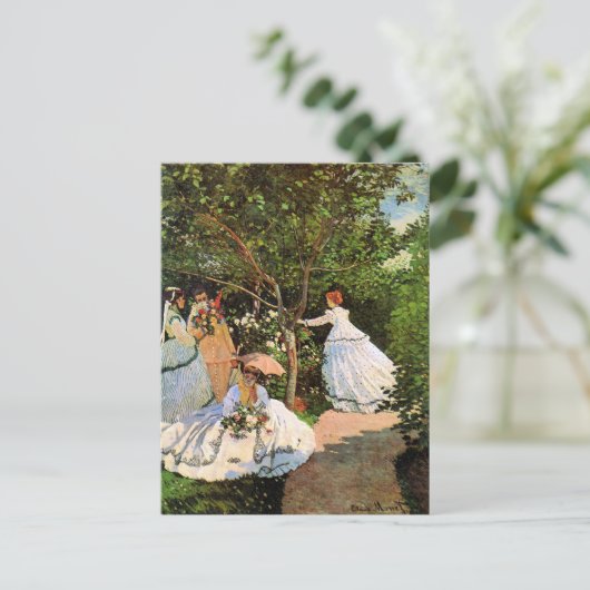 モネ – 庭の女性 ポストカード (スタンド正面)