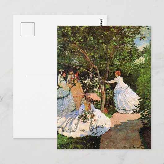 モネ – 庭の女性 ポストカード (正面/裏面)