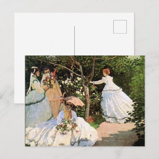 モネ – 庭の女性 ポストカード (正面/裏面)