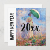 モネ – 新年おめでとう/パラソルを持った女性 シーズンカード (正面/裏面)