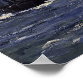 モネ – 月明かりの海の風景 ポスター (角)